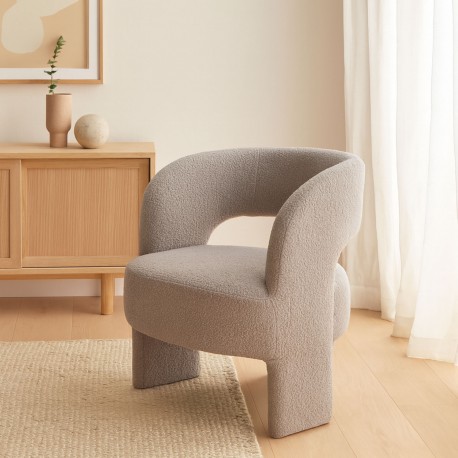 NASSER GREY SHEEPSKIN ARMCHAIR