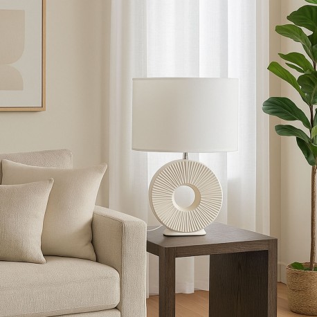 WHITE AGERA CERAMIC TABLE LAMP