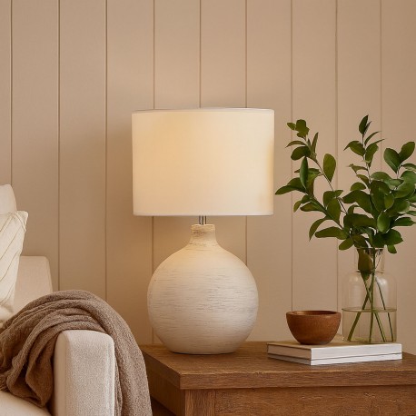 WHITE DEWAS CERAMIC TABLE LAMP