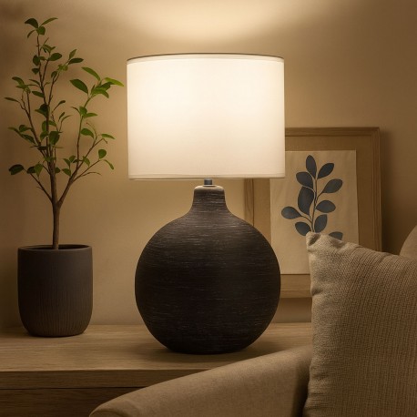 BLACK DEWAS CERAMIC TABLE LAMP