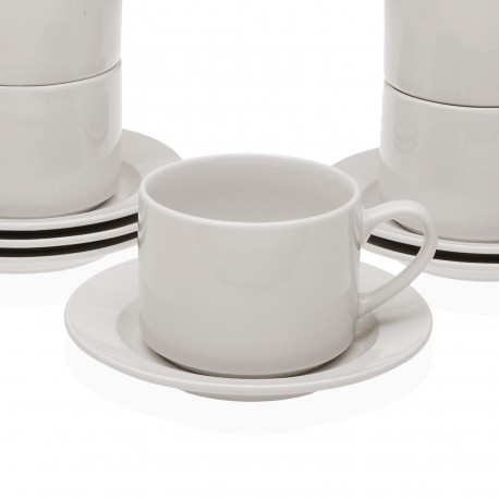 WHITE CUP AND SAUCER 280ML