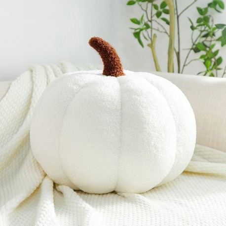 WHITE PUMPKIN CUSHION WITH FILLING L