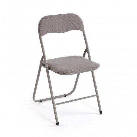 LIRA FOLDING CHAIR GREY CORDUROY