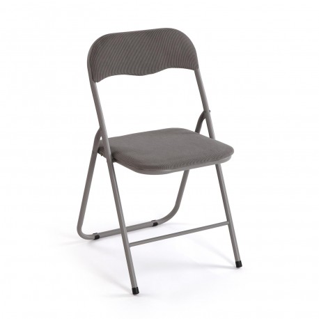 LIRA FOLDING CHAIR DARK GREY CORDUROY