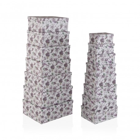SET OF 15 "LILAC" CARDBOARD BOXES
