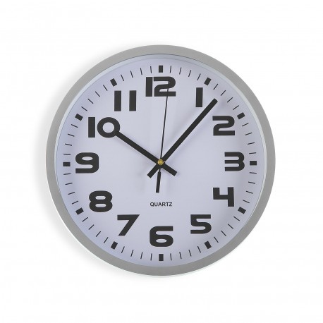 SILVER KITCHEN CLOCK 25cm