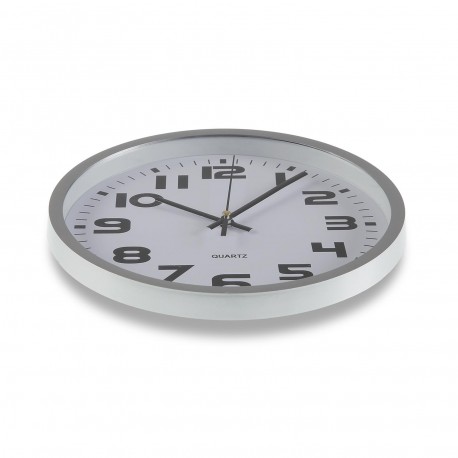 SILVER KITCHEN CLOCK 25cm