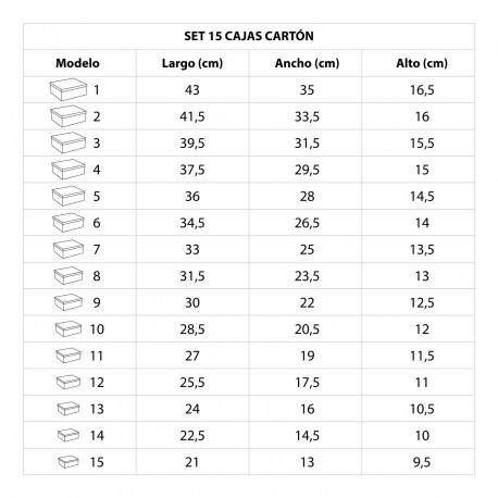 SET 15 BOXES