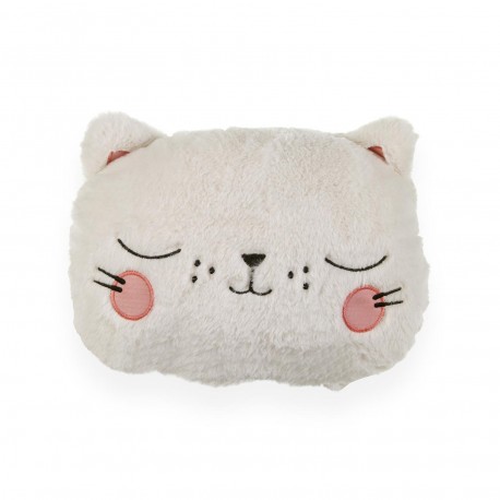 WHITE CAT CUSHION WITH FILLING