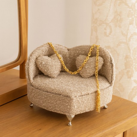 LIGHT GREY SOFA JEWELLERY BOX