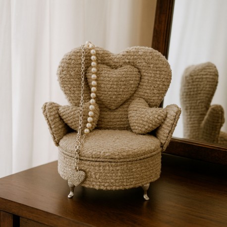 LIGHT GREY ARMCHAIR JEWELLERY BOX