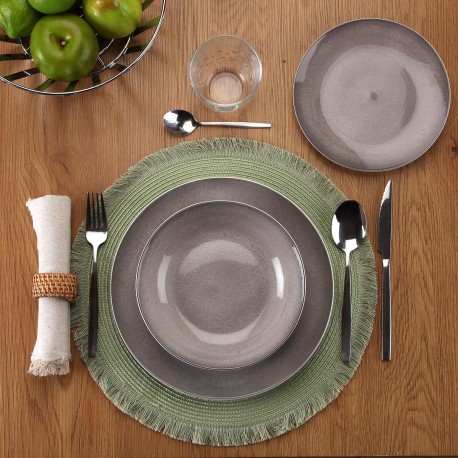 PIA DINNERWARE SET 18PCS GREY