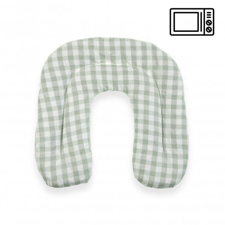 GREEN VICHY NECK SHAPE THERMAL PILLOW