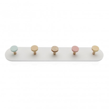WALL COAT RACK PASTEL 5 HOOKS