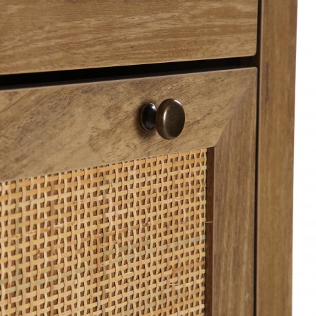 SHOE CABINET WITH RATTAN 3 DRAWERS