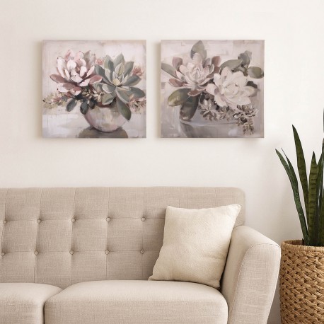 ASSORTED FLOWERS CANVAS PICTURE 40 X 40