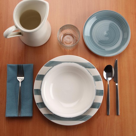 LIGIA BLUE 18-PIECE DINNER SET