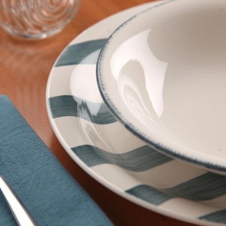 LIGIA BLUE 18-PIECE DINNER SET