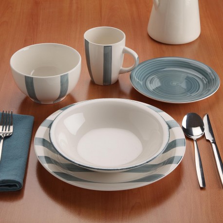 LIGIA BLUE 18-PIECE DINNER SET
