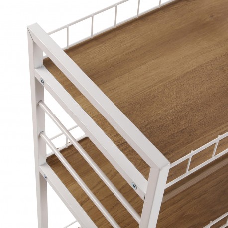 WHITE 3-BASKET TROLLEY WITH WHEELS WHITE 3-BASKET TROLLEY WITH WHEELS