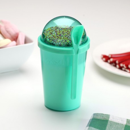 GREEN FOOD JAR WITH SPOON GREEN FOOD JAR WITH SPOON