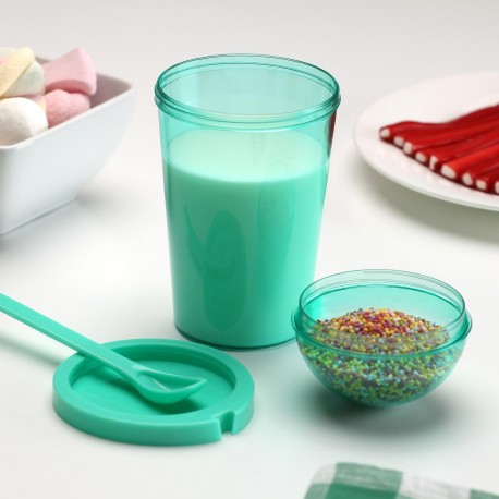GREEN FOOD JAR WITH SPOON GREEN FOOD JAR WITH SPOON