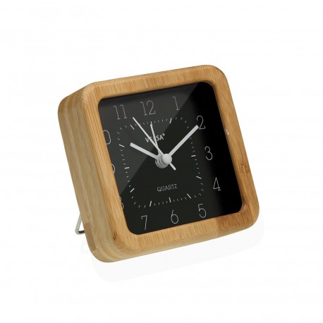BLACK SQUARE BAMBOO ALARM CLOCK