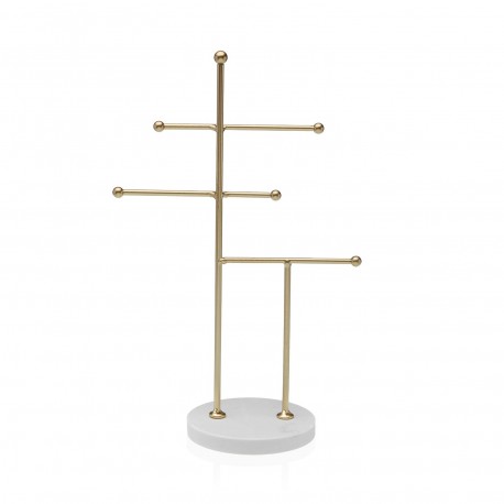 GOLD METAL 3-TIER JEWELLERY BOX WITH BASE