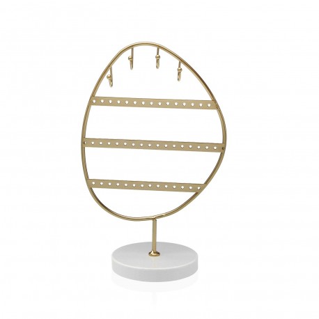 GOLD 4-TIER METAL JEWELLERY BOX WITH BASE