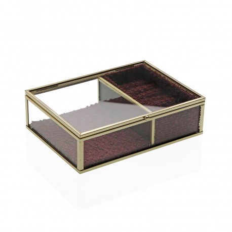 GLASS JEWELLERY BOX WITH GOLD EDGE 18X13 GLASS JEWELLERY BOX WITH GOLD EDGE 18X13