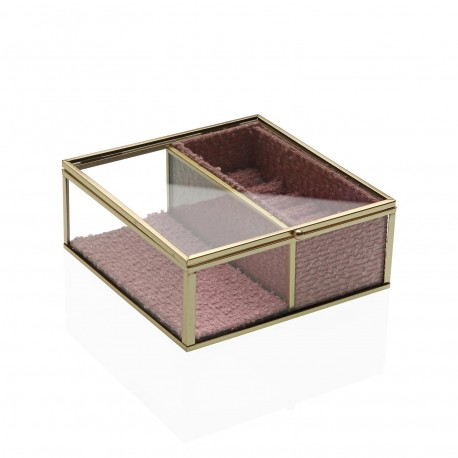 GLASS JEWELLERY BOX WITH GOLD EDGE 15X15 GLASS JEWELLERY BOX WITH GOLD EDGE 15X15
