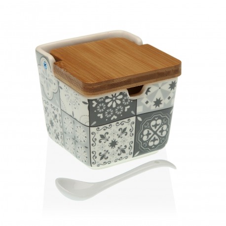 GREY MOSAIC SUGAR BOWL