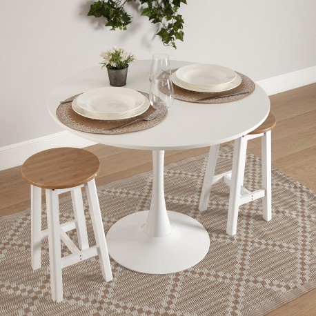 MEERA WHITE TABLE 100 CM MEERA WHITE TABLE 100 CM