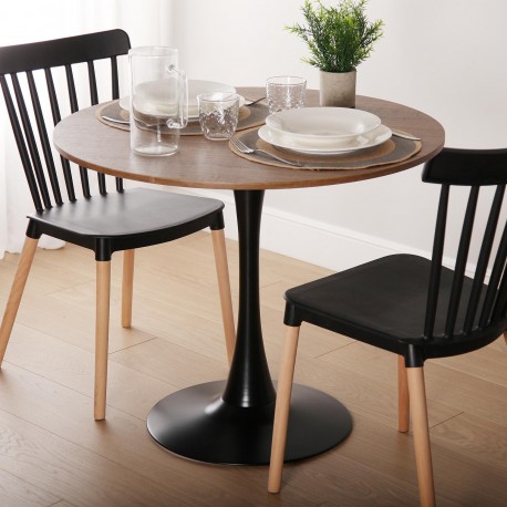 MEERA BLACK AND WOOD TABLE 100 CM MEERA BLACK AND WOOD TABLE 100 CM