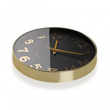BLACK WALL CLOCK "GOLDEN NUMBERS" 30CM BLACK WALL CLOCK "GOLDEN NUMBERS" 30CM
