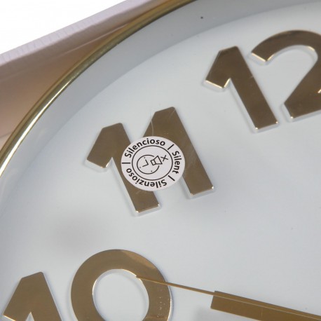 WHITE WALL CLOCK "GOLDEN NUMBERS" 30CM WHITE WALL CLOCK "GOLDEN NUMBERS" 30CM