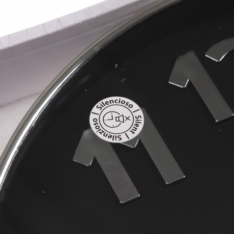BLACK WALL CLOCK "SILVER NUMBERS" 30CM BLACK WALL CLOCK "SILVER NUMBERS" 30CM