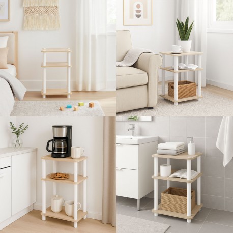 WHITE 3-TIER SHELF WHITE 3-TIER SHELF