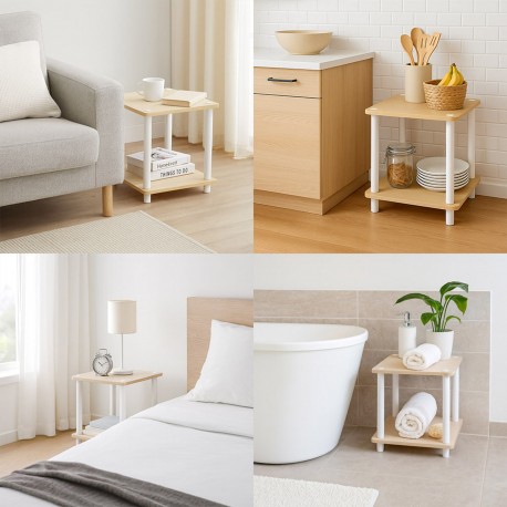 WHITE 2-TIER SHELF WHITE 2-TIER SHELF