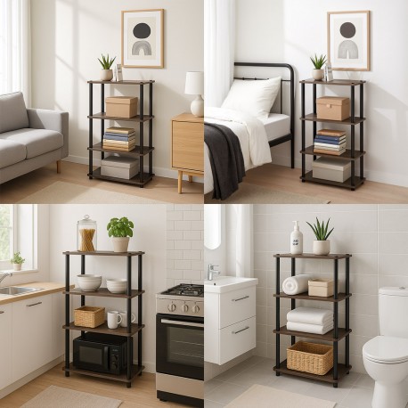 GREY 4-TIER SHELF GREY 4-TIER SHELF