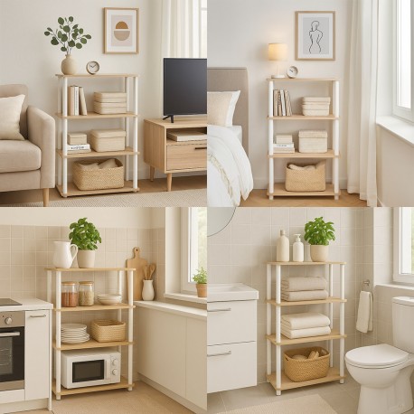 WHITE 4-TIER SHELF WHITE 4-TIER SHELF