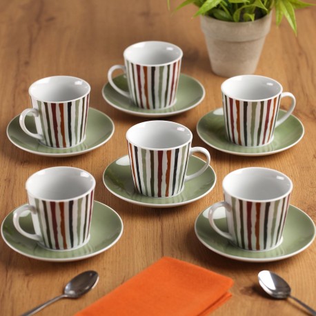 6 TEA CUPS SET W/ PLATE LIGNE
