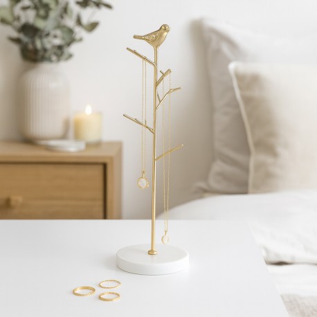 GOLD METAL TREE-SHAPED JEWELLERY BOX