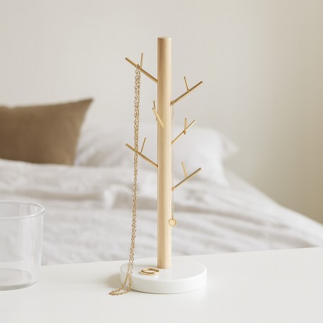 GOLD METAL TREE-SHAPED JEWELLERY BOX