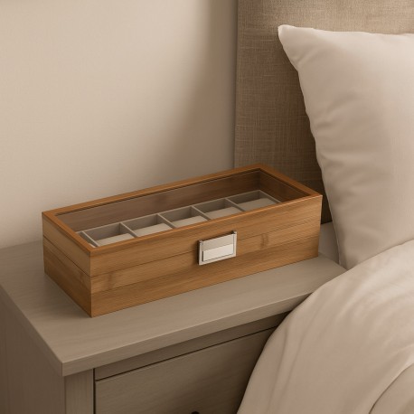 WATCH BOX WITH 6 COMPARTMENTS