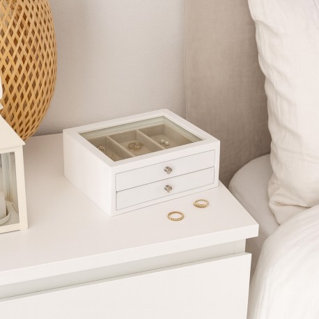 NEIL WHITE WOODEN JEWELLERY BOX