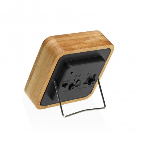 BLACK SQUARE BAMBOO ALARM CLOCK