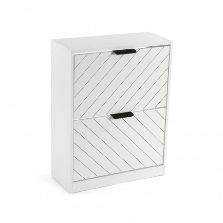 WHITE 2-DRAWER SHOE CABINET NIALL