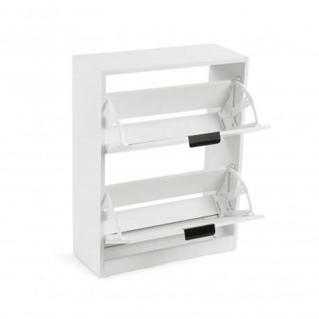 WHITE 2-DRAWER SHOE CABINET NIALL