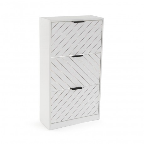 WHITE 3-DRAWER SHOE CABINET NIALL